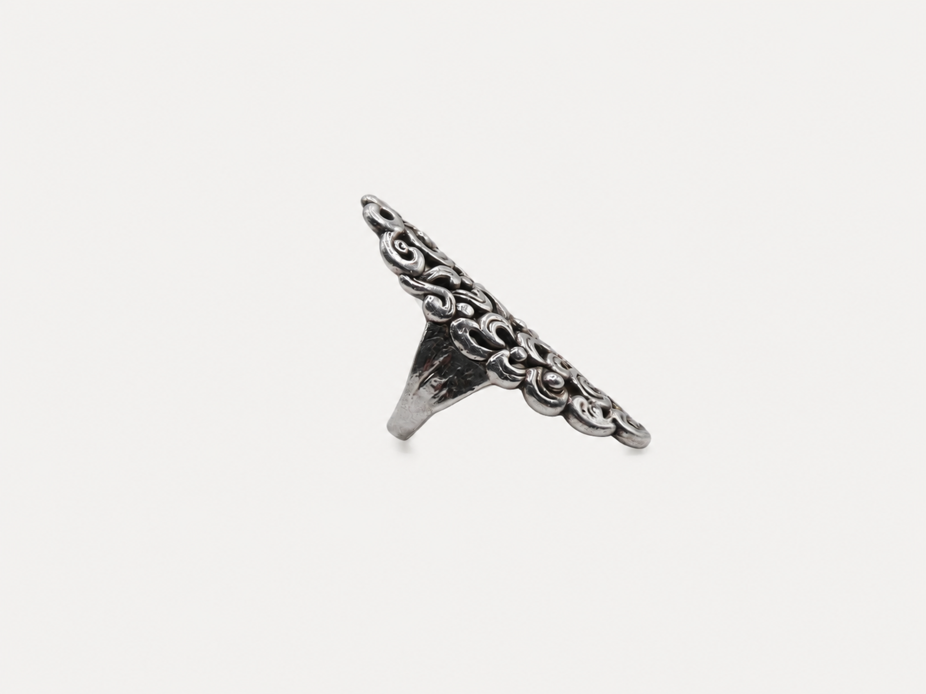 Vintage Silver Scroll Statement Ring