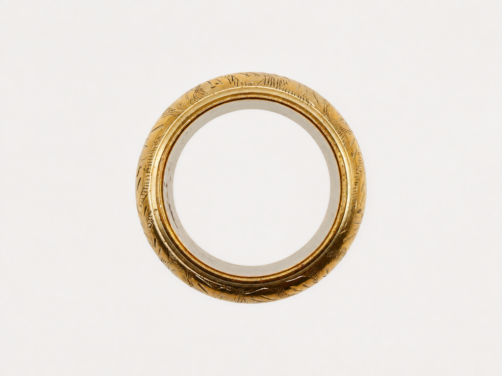 Vintage Heavy Engraved Brass Bangle Bracelet