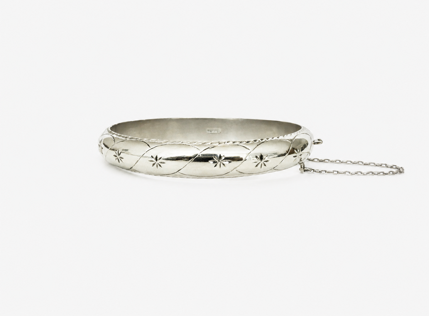 Vintage Silver Flower Bangle