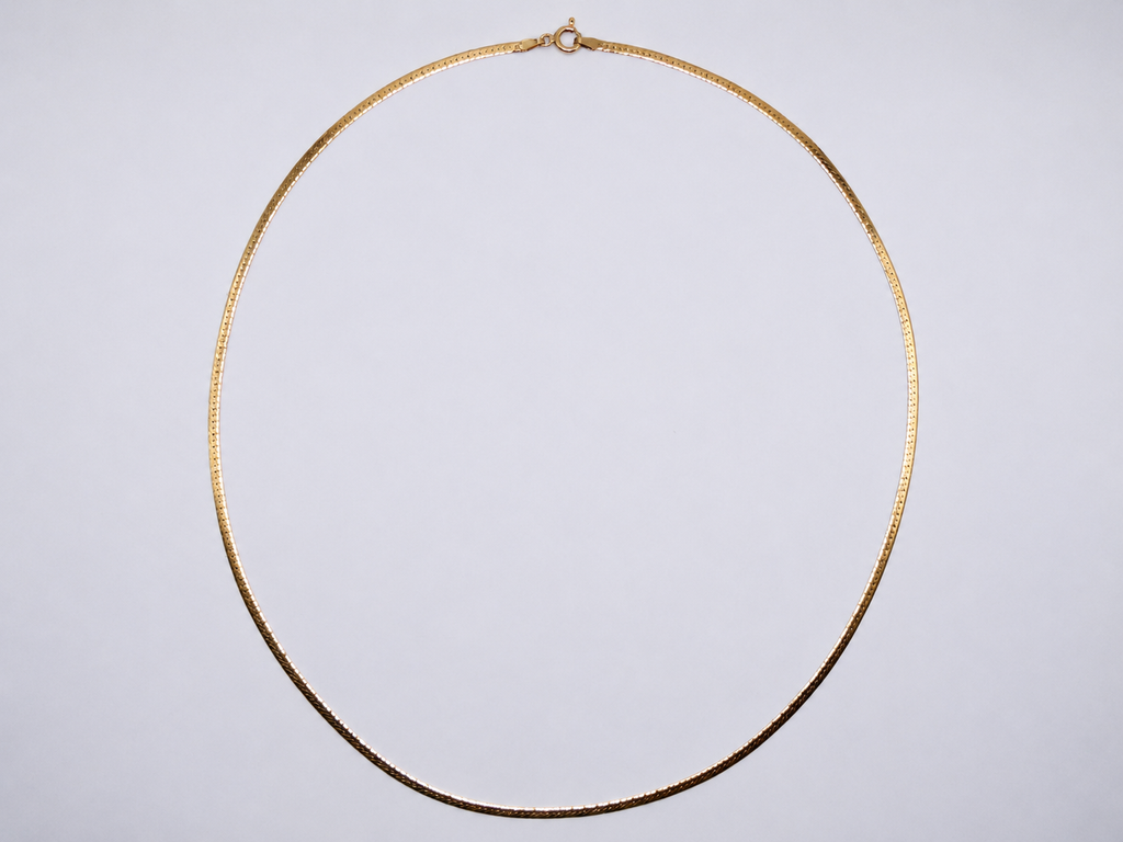 Vintage Gold Over Silver Thin Herringbone Chain