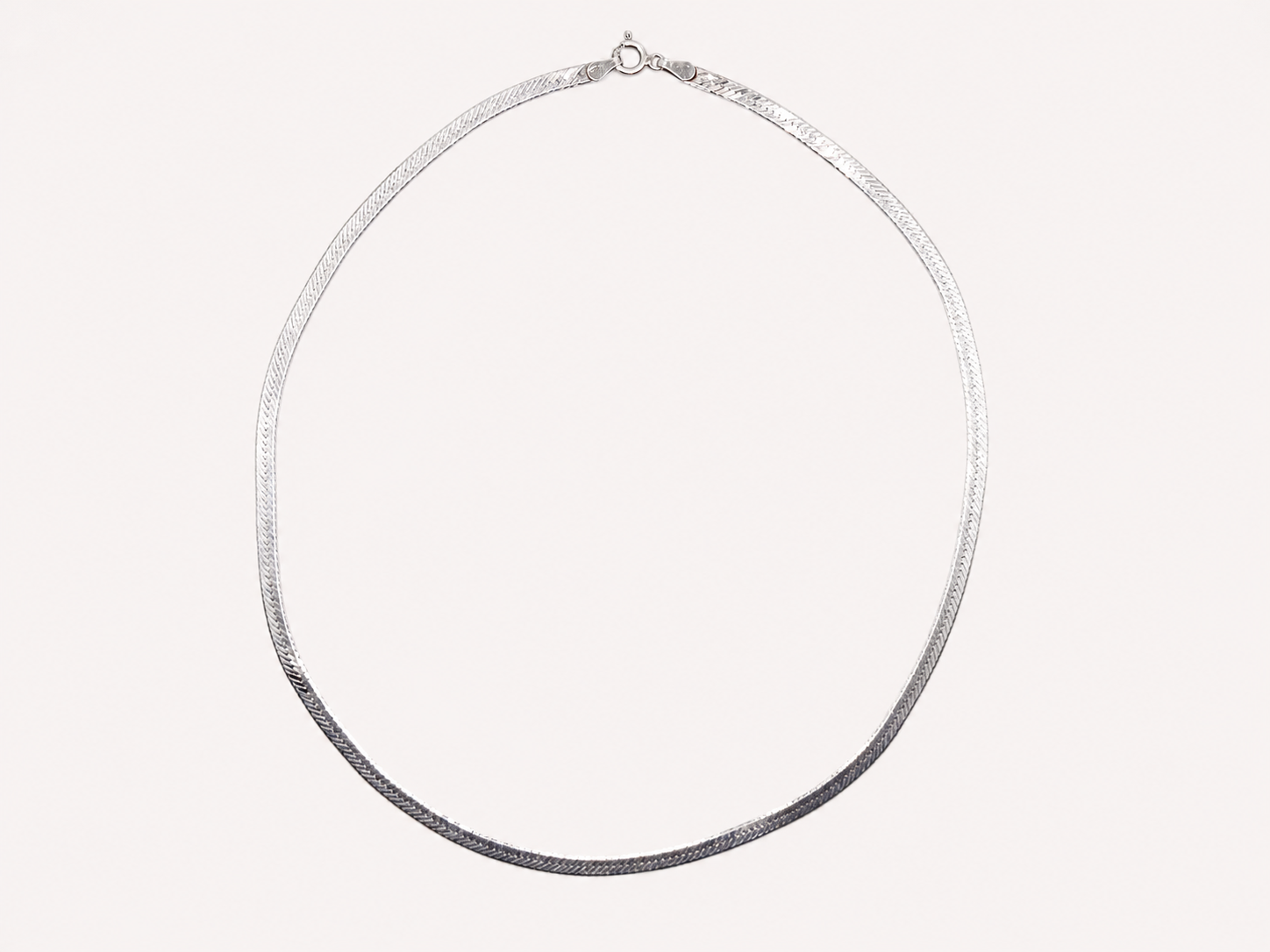 Vintage Silver Herringbone Necklace