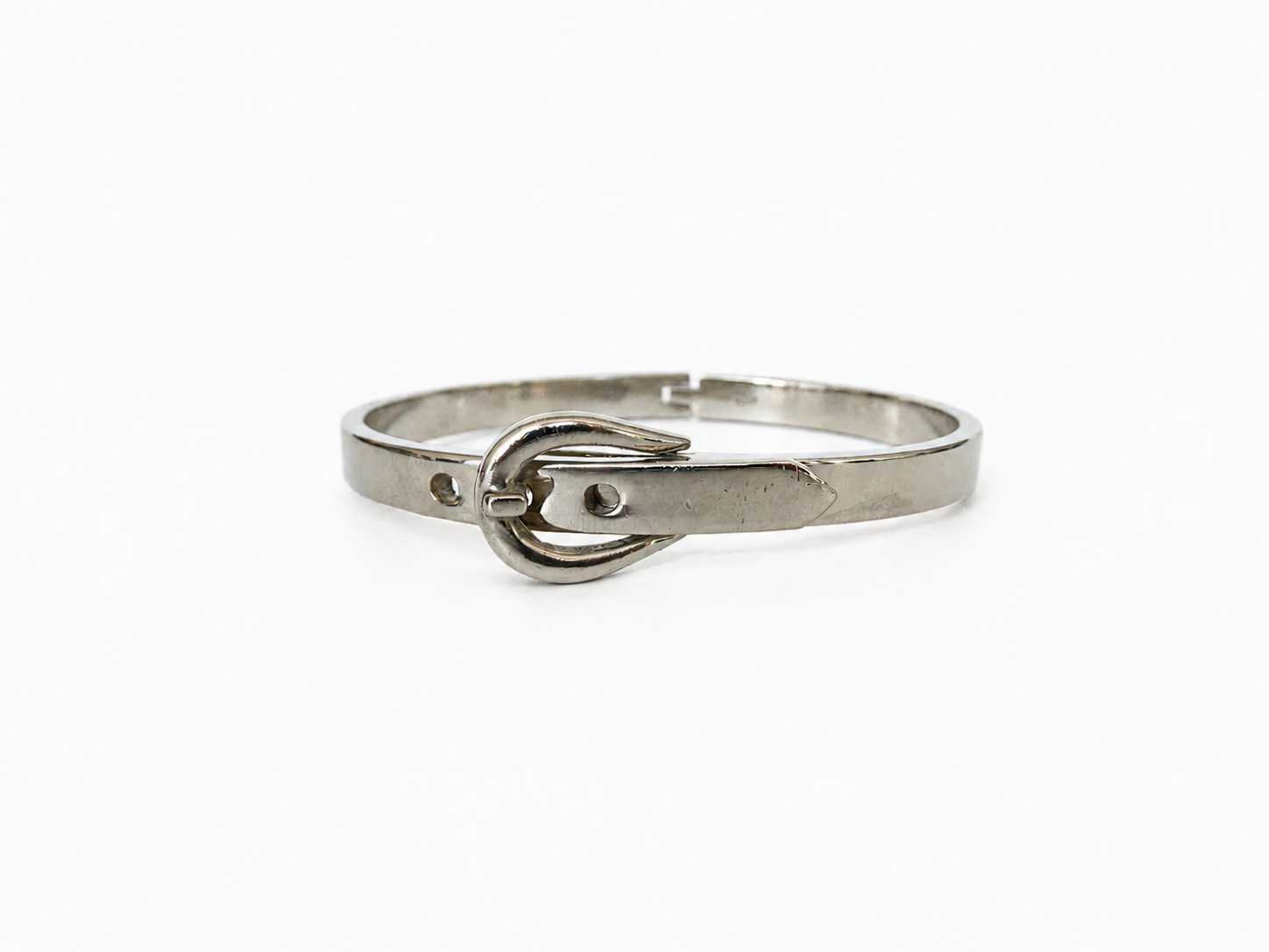 Vintage Silver Buckle Bangle Bracelet
