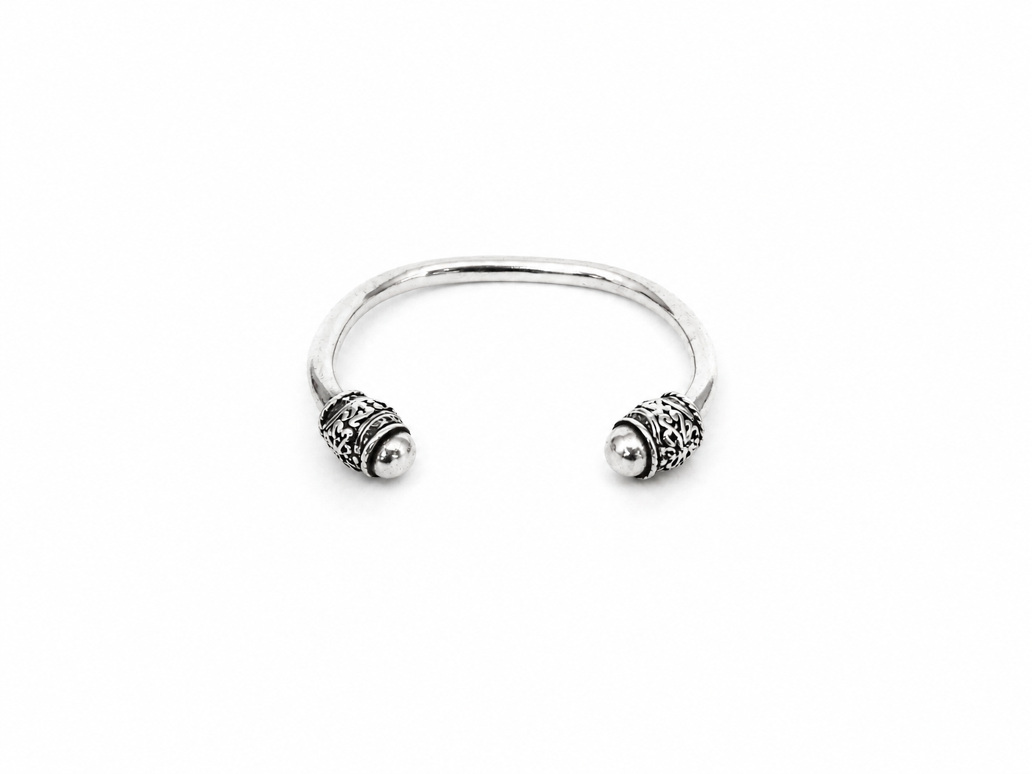 Vintage Silver Open Cuff Ornate Detail Bracelet