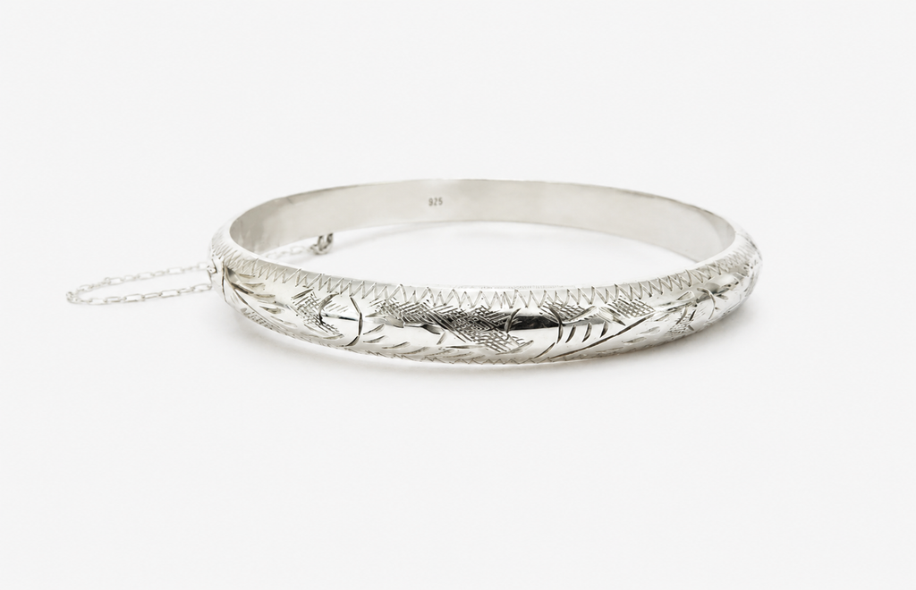 Vintage Silver Abstract Bangle