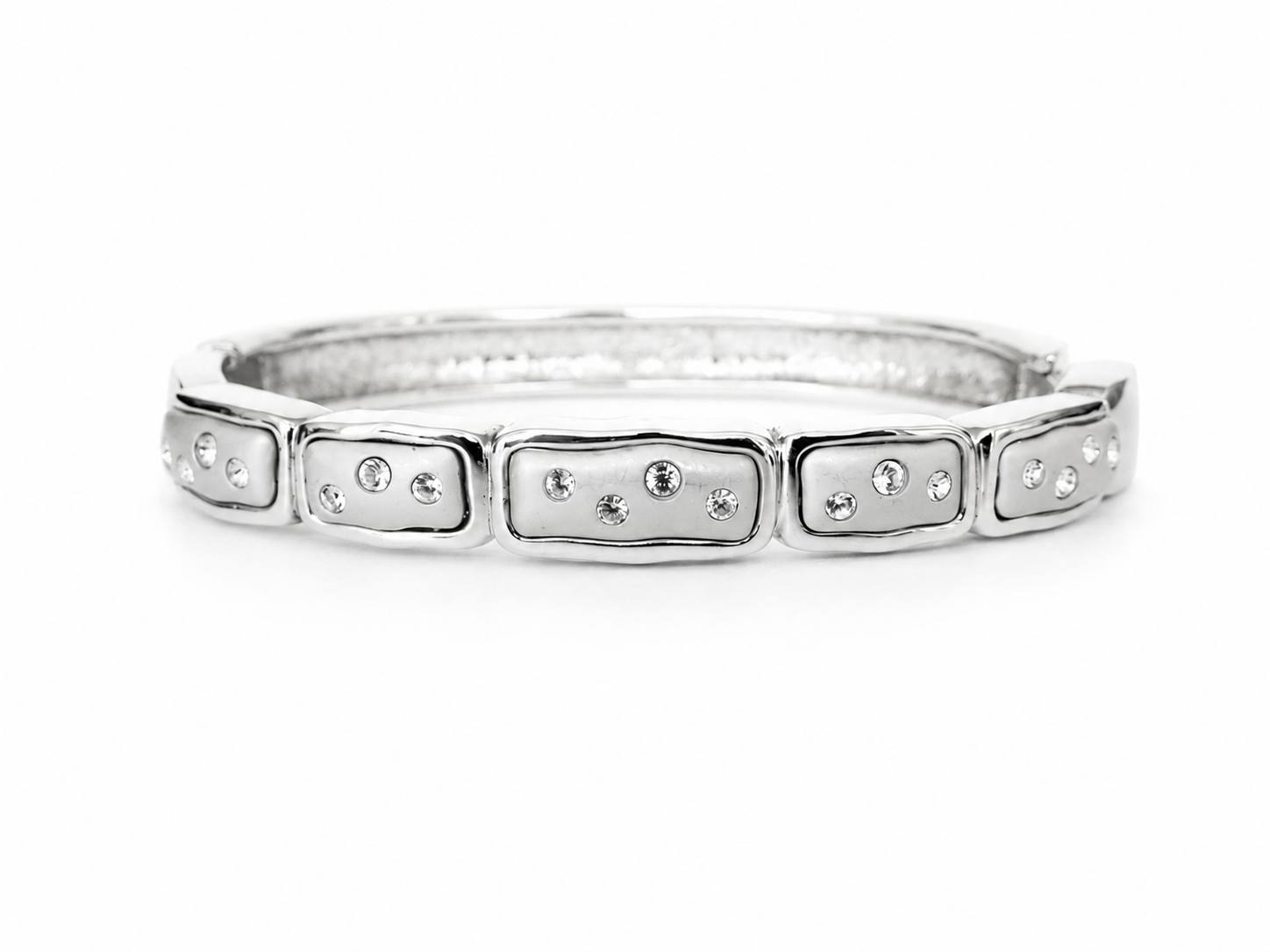 Vintage Silver Swarovski Domino Bangle