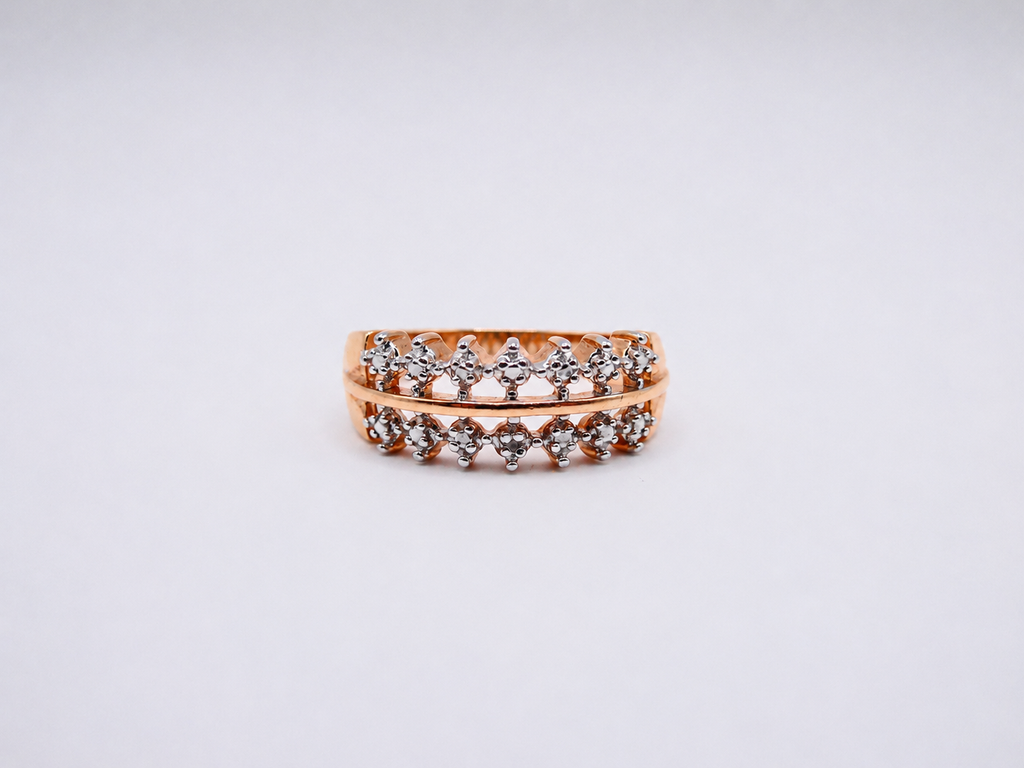 Vintage 18k Gold Over Silver Diamond Ring