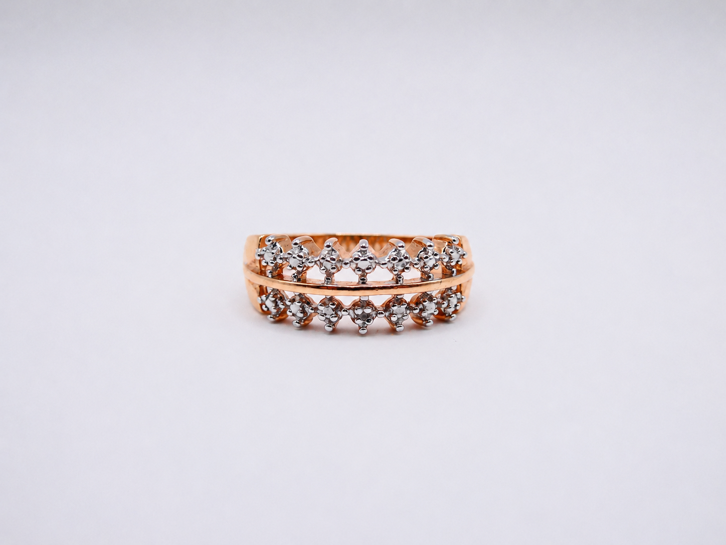 Vintage 18k Gold Over Silver Diamond Ring