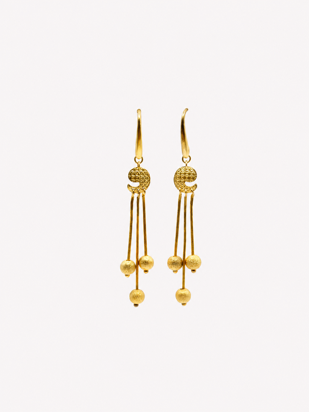 Vintage Gold Over Silver Triple Dangle Earrings