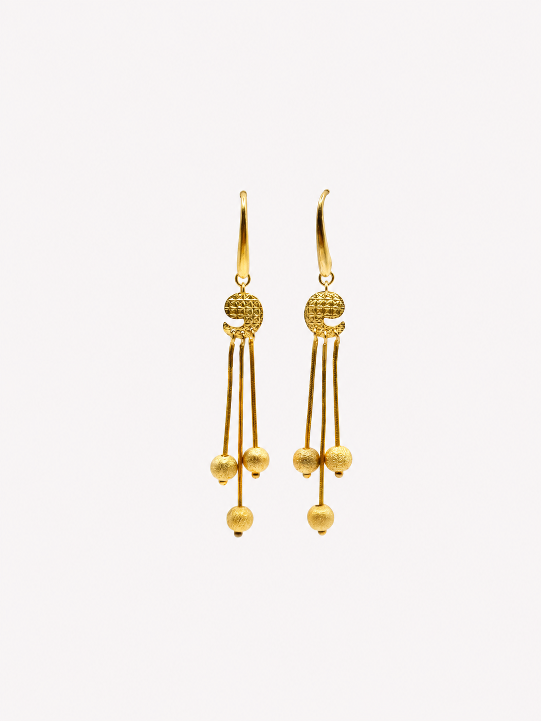Vintage Gold Over Silver Triple Dangle Earrings