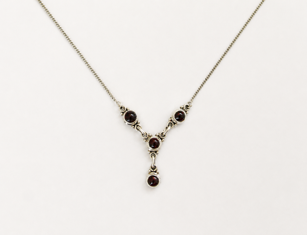 Vintage Silver Garnet Necklace