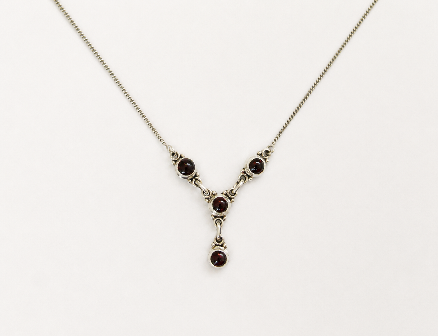 Vintage Silver Garnet Necklace