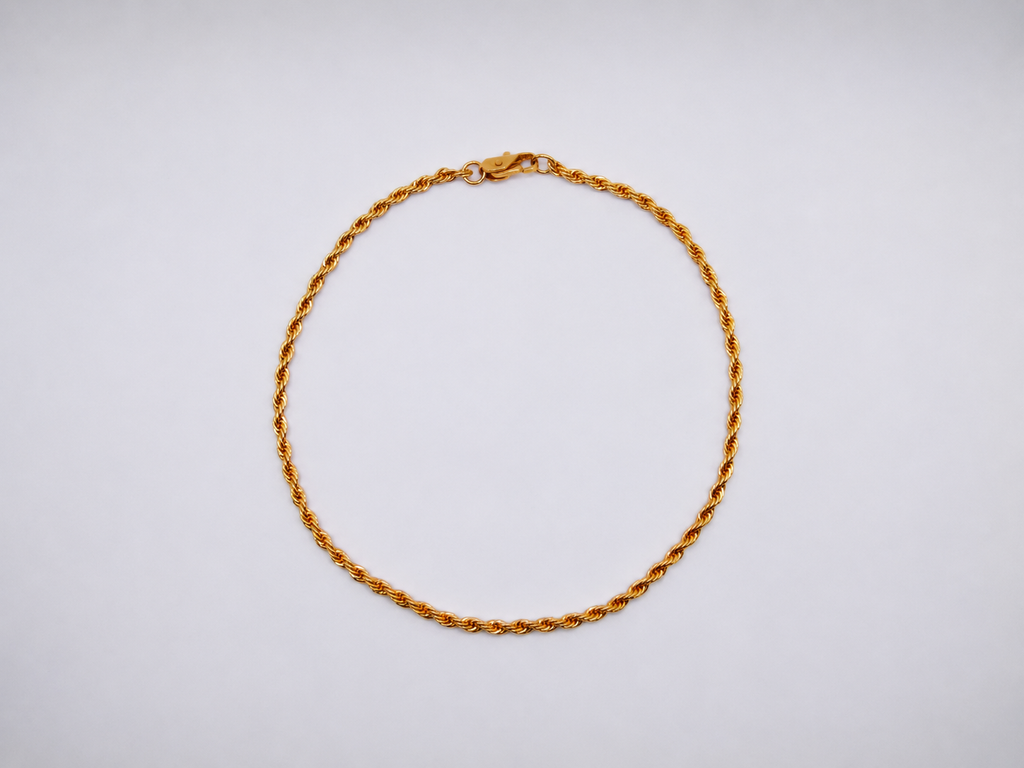 Vintage Gold Filled Rope Chain Anklet