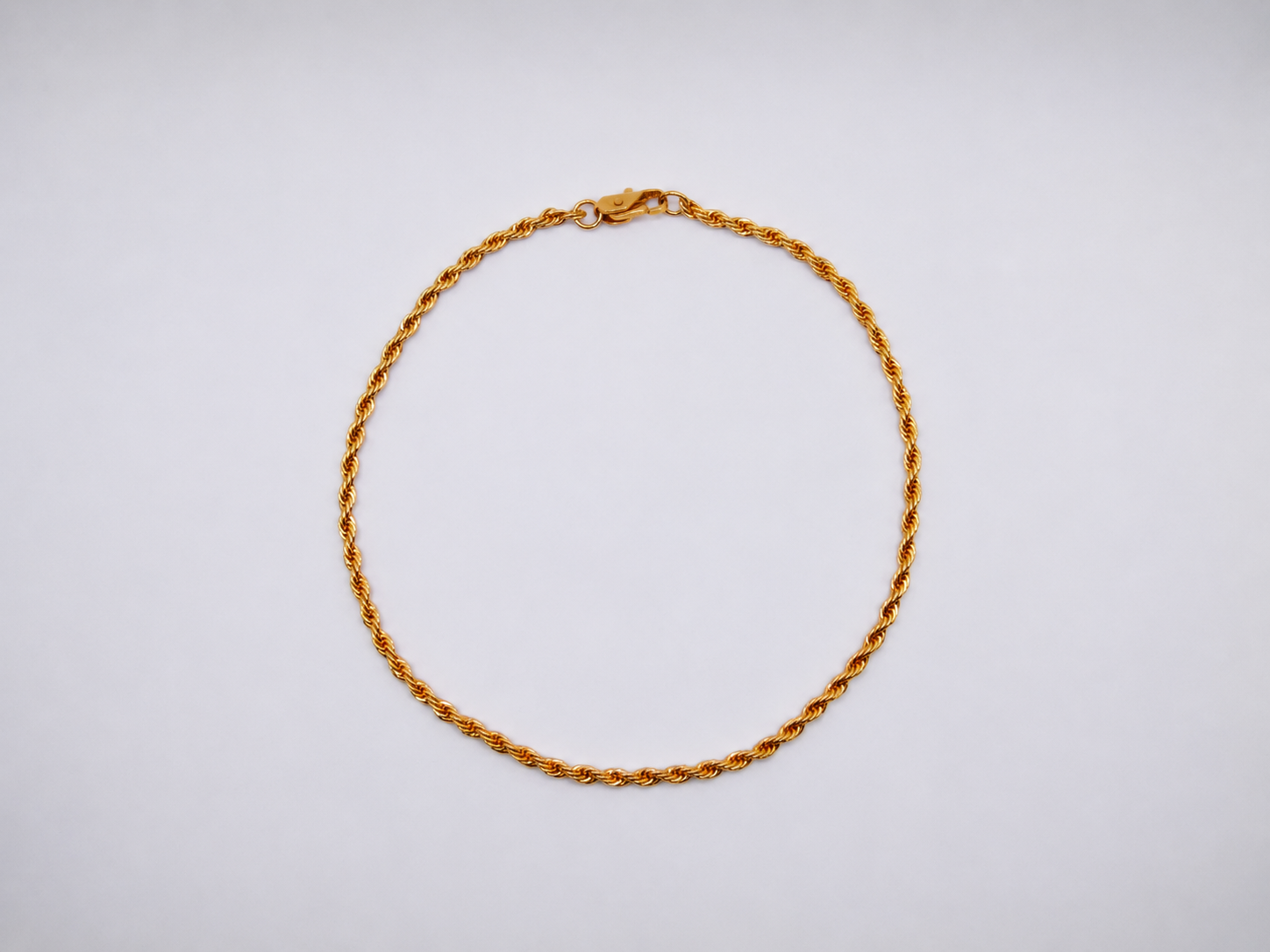 Vintage Gold Filled Rope Chain Anklet