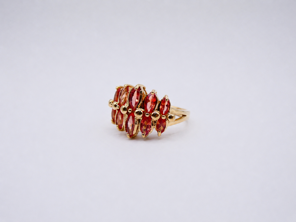 Vintage Gold Over Silver Citrine Ring