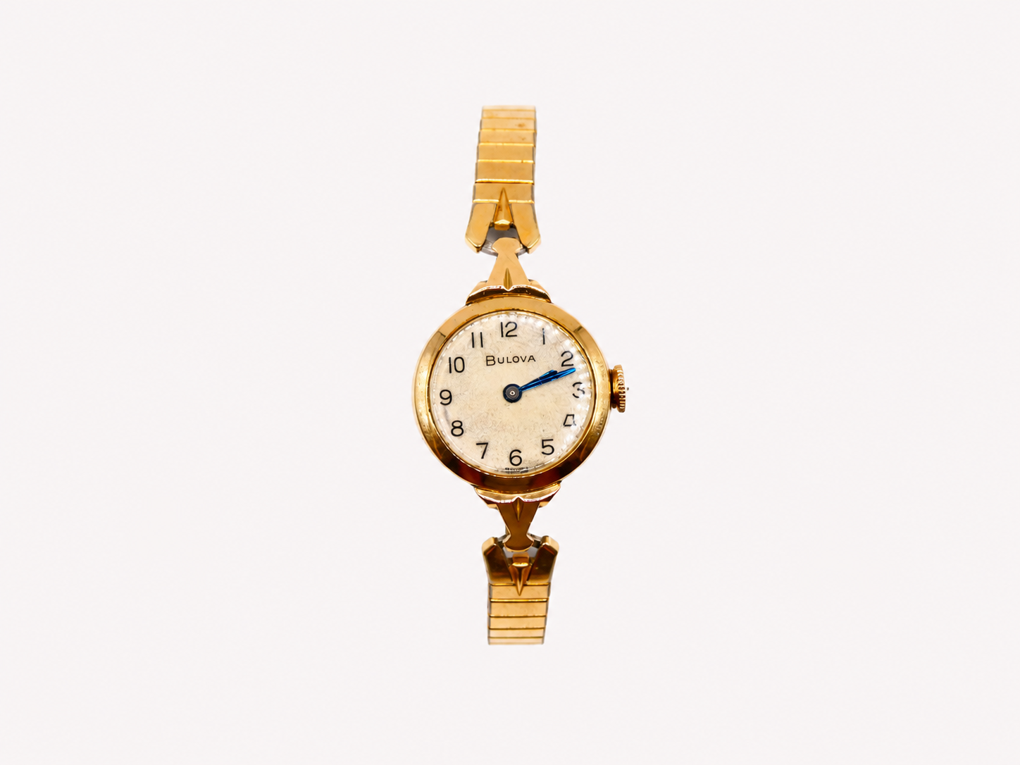 Vintage Bulova Round 10k Gold Stainless Steel Watch