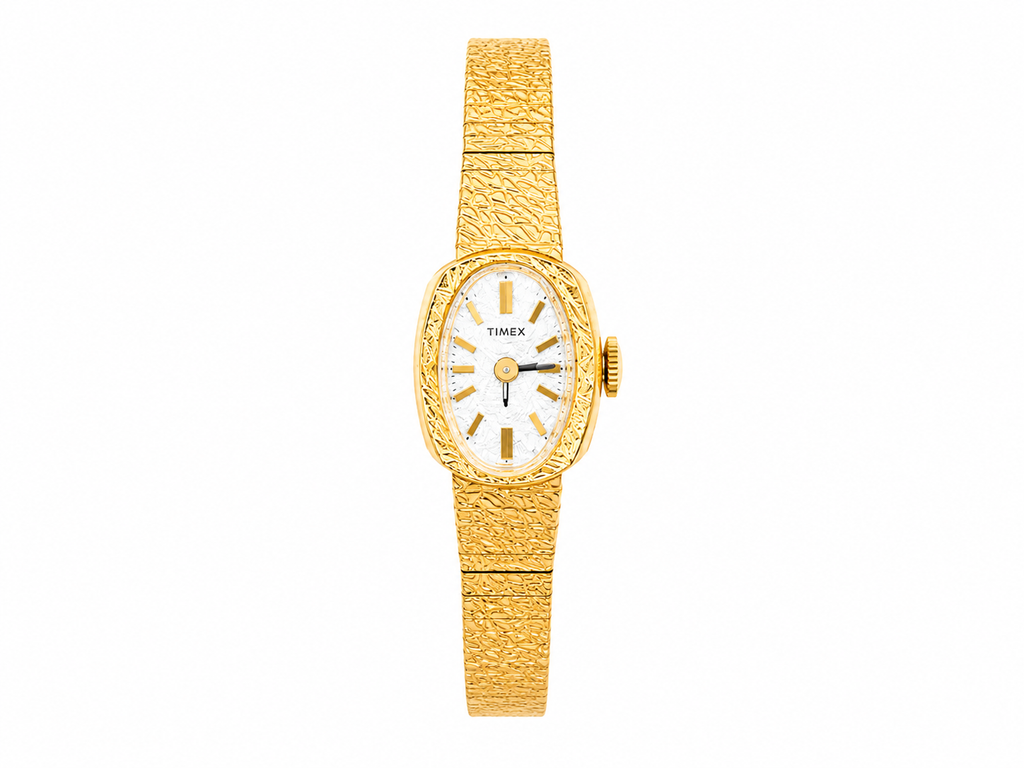 Vintage Gold Stainless Steel Timex Watch